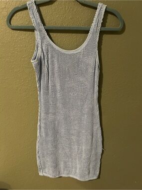 Beach Haus One Size Light Blue Crinkle Stretch Swim Dress / Lined Cover-Up